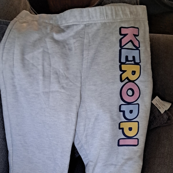 Sanrio Keroppi Kids Gray Sweatpants with Colorful Lettering - Picture 1 of 4